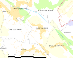 Map commune FR insee code 59144